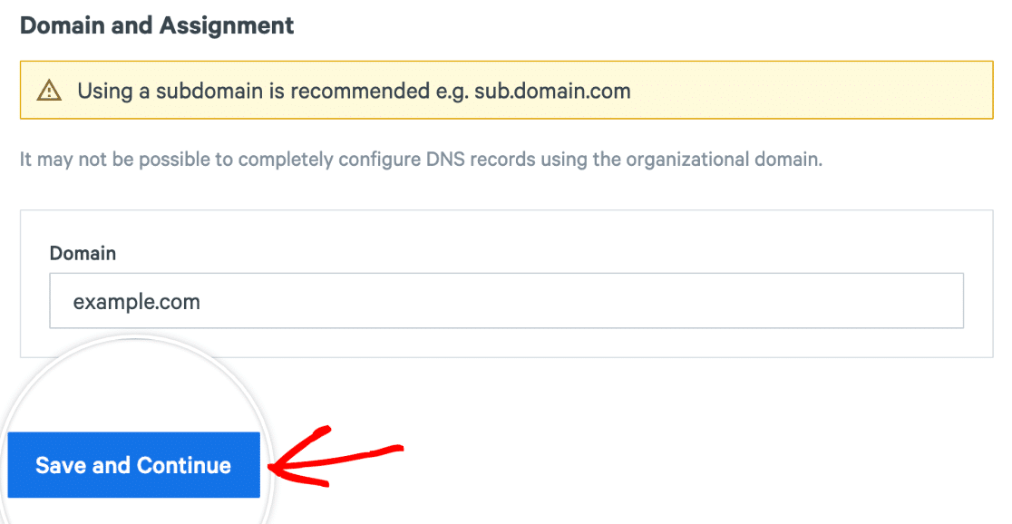 Saving your SparkPost sending domain